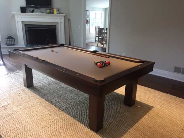 brown tan pool table