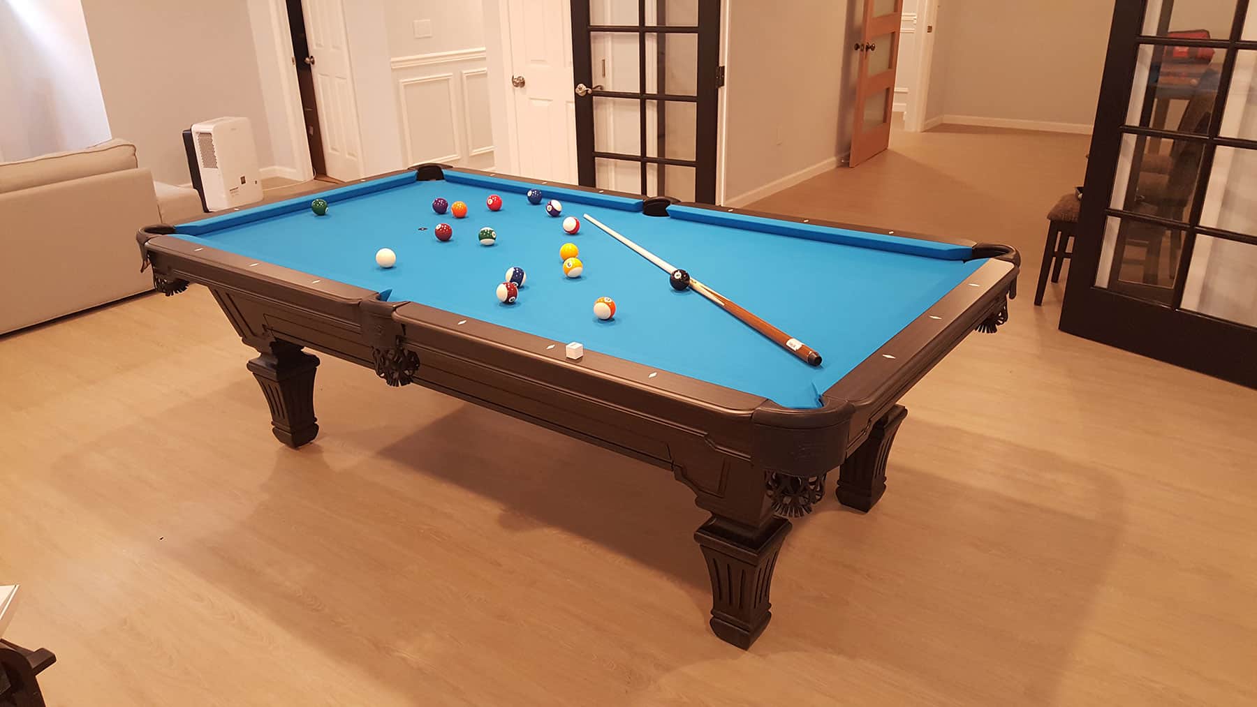 green blue aqua pool table