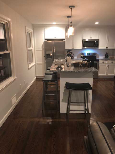 kitchen stools with white cabinets