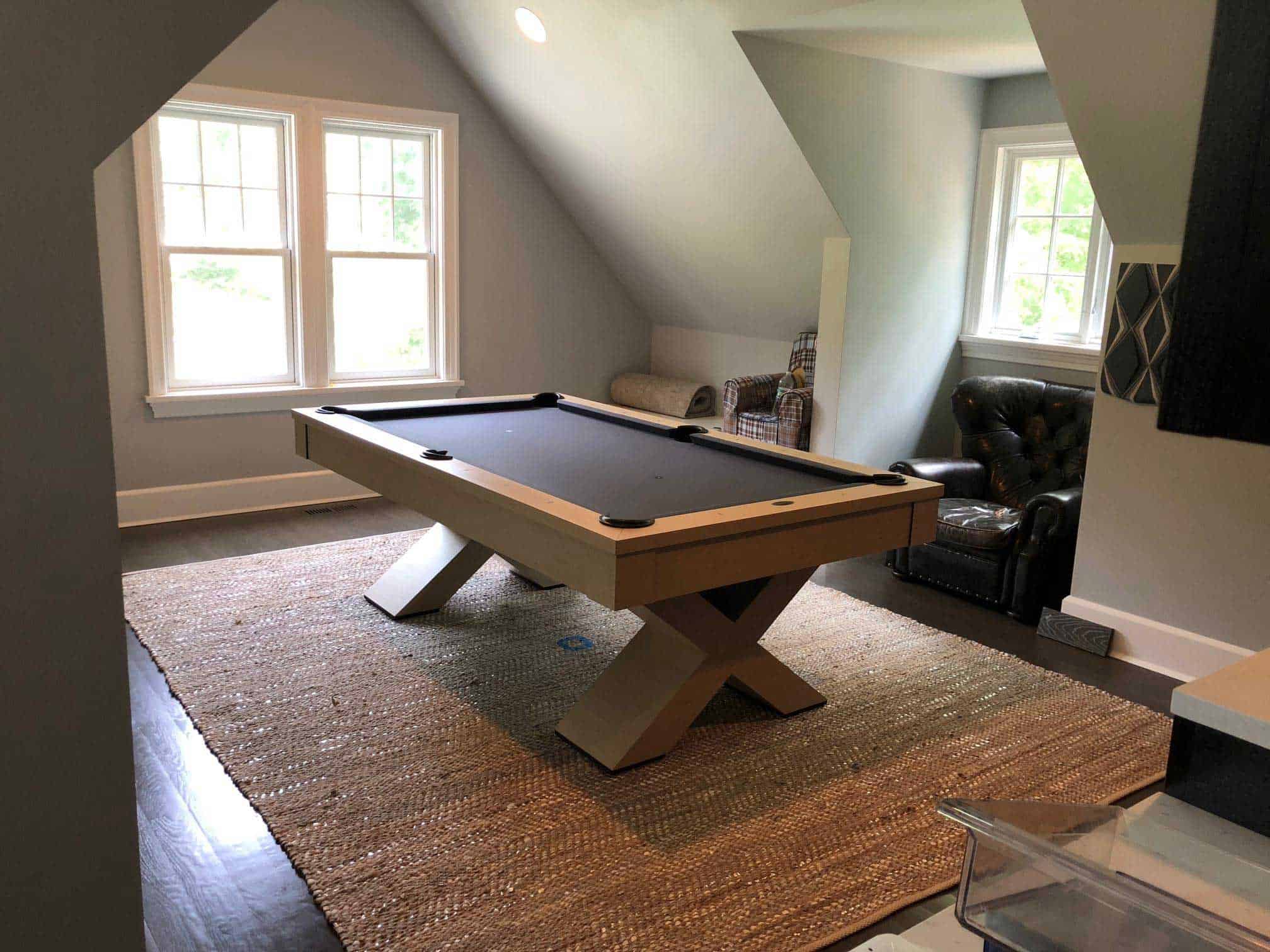 black fancy pool table