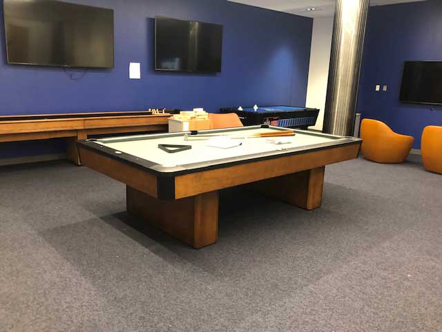 albertus magnus pool table with shuffleboard and air hockey