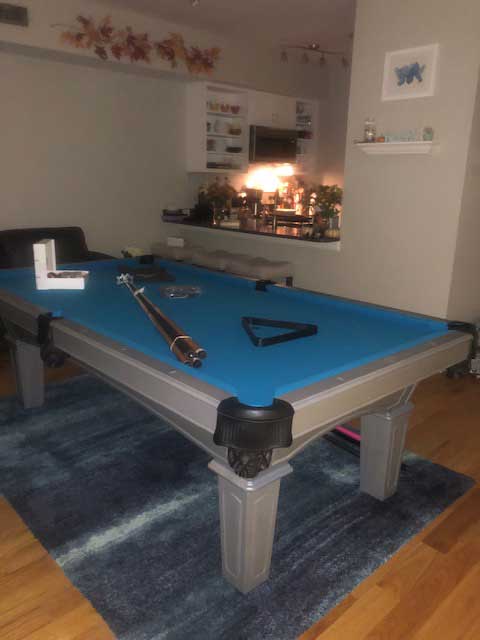 blue pool table from milford
