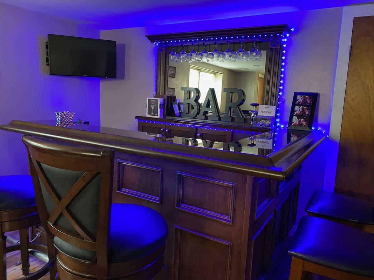 west haven bar with blue lighting