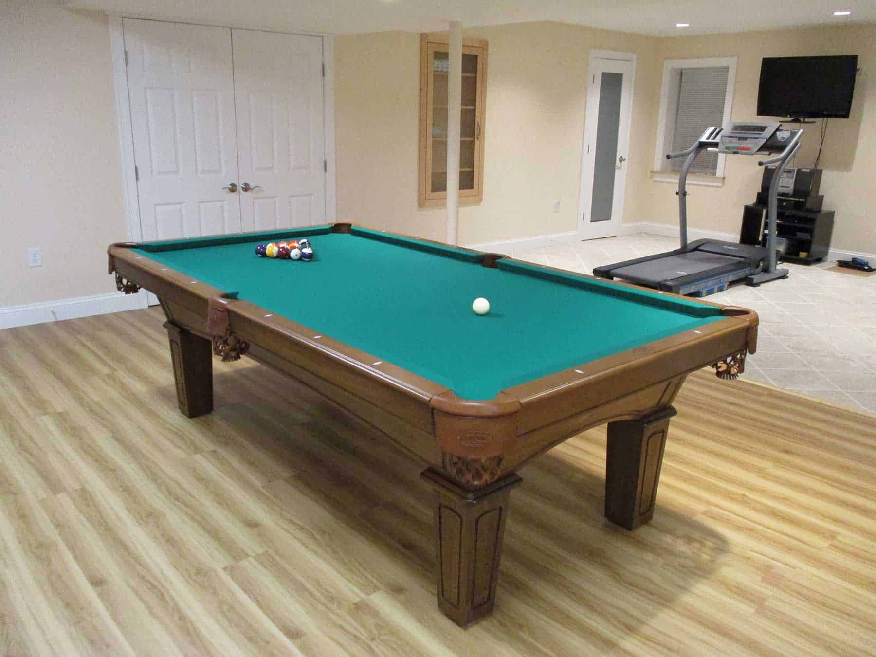 niantic pool table in exercise room
