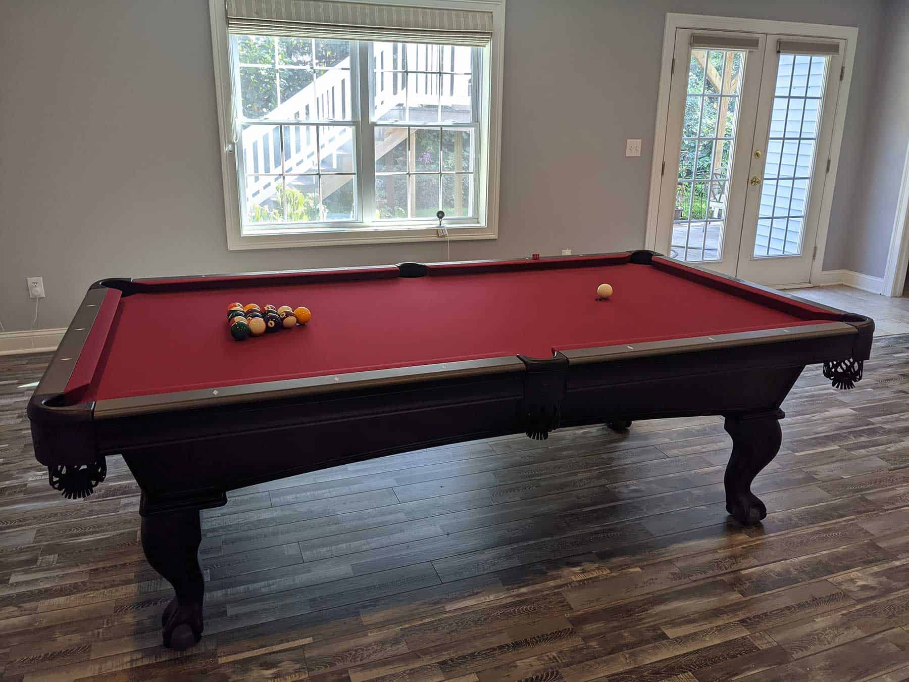 red cloth pool table in shelton