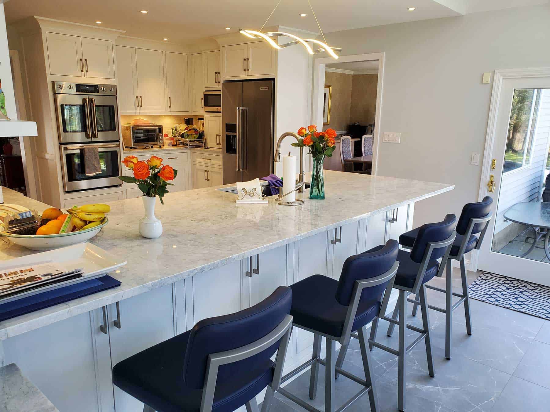 Bar Stools at a kitchen island in westport, ct