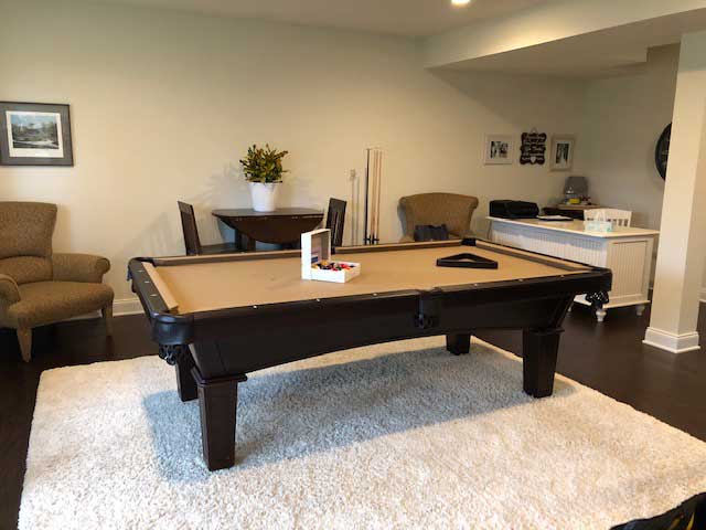 shelton tan pool table install