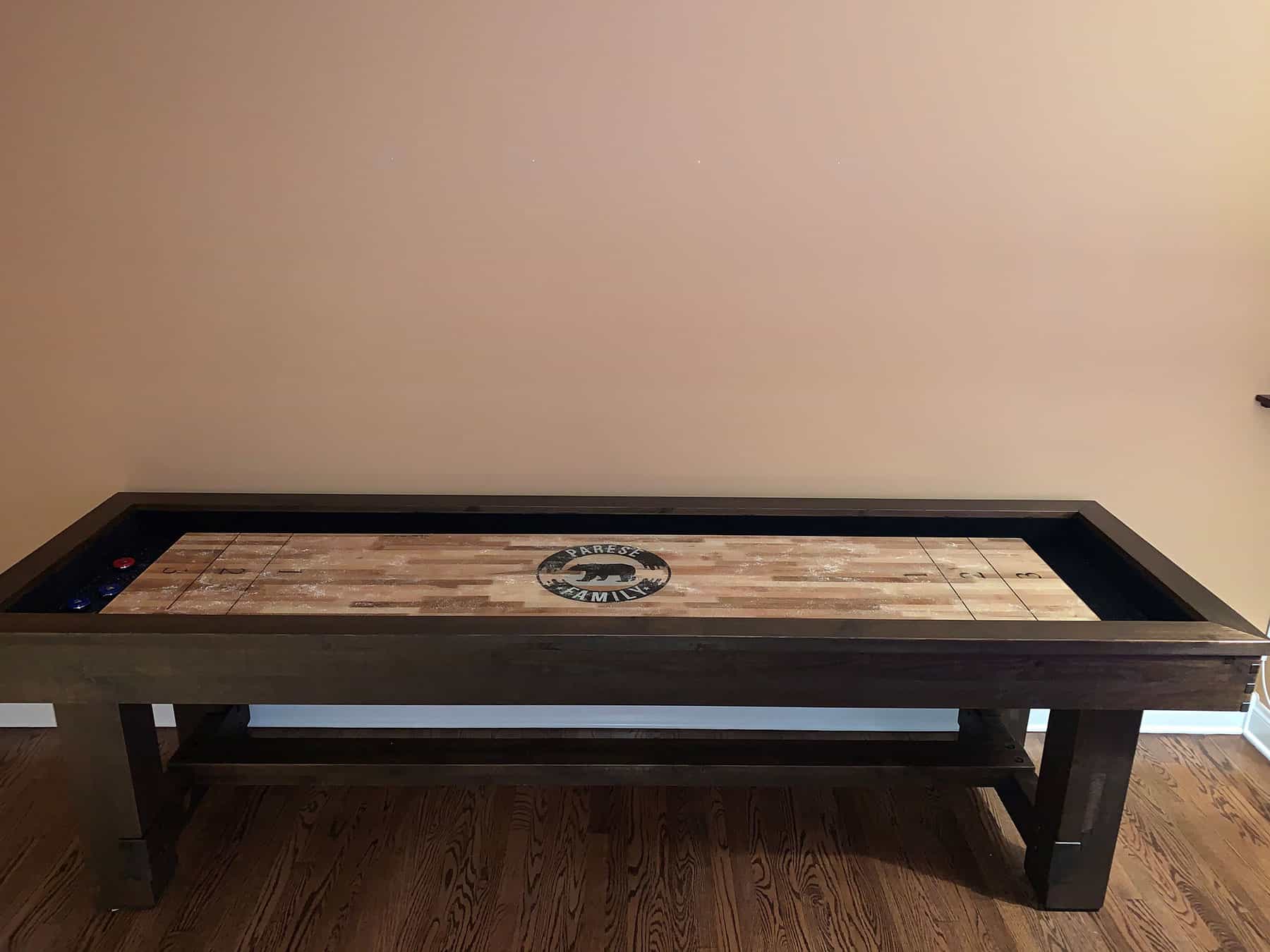 parese family shuffleboard table