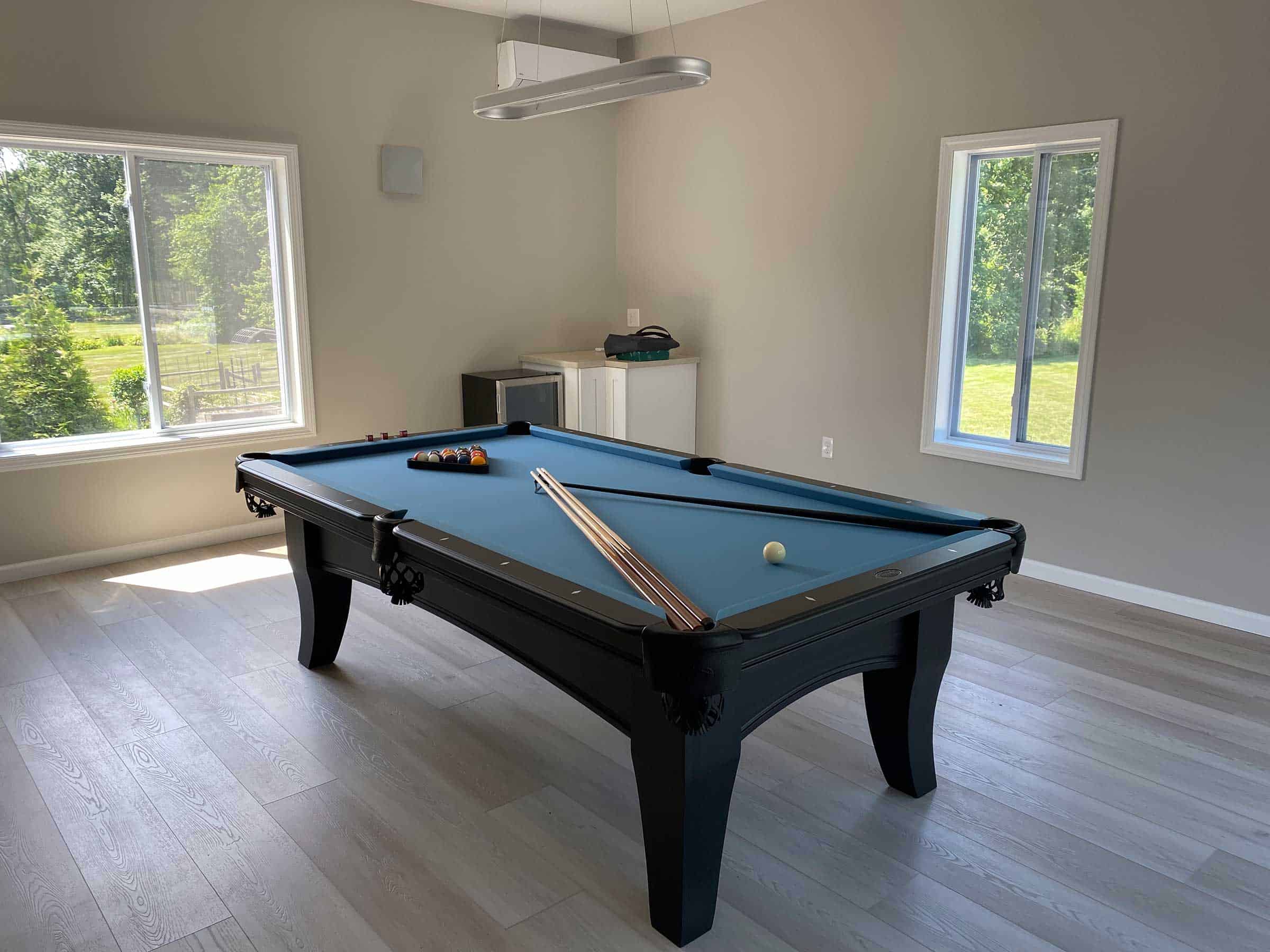 blue pool table in North Haven, CT