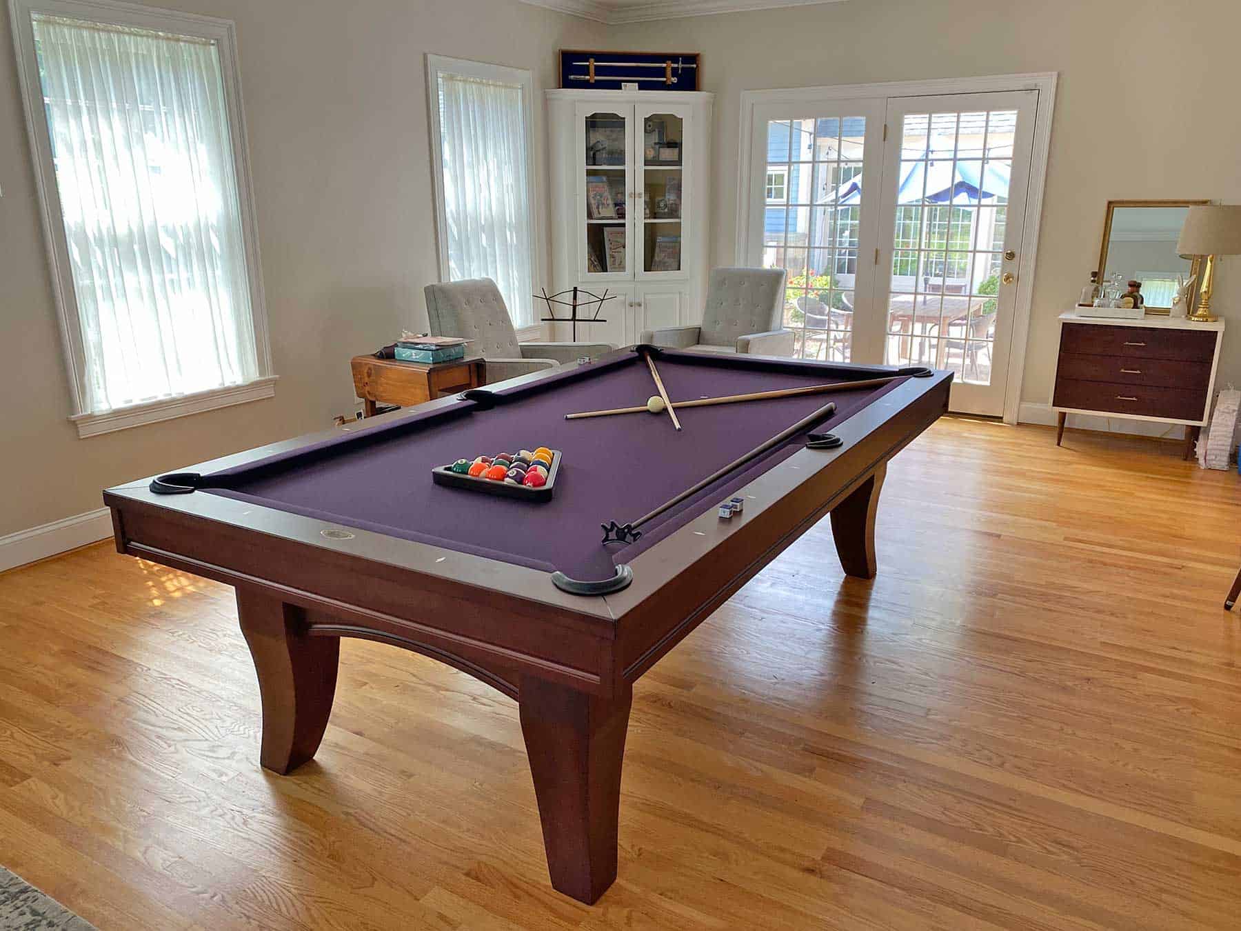 purple pool table