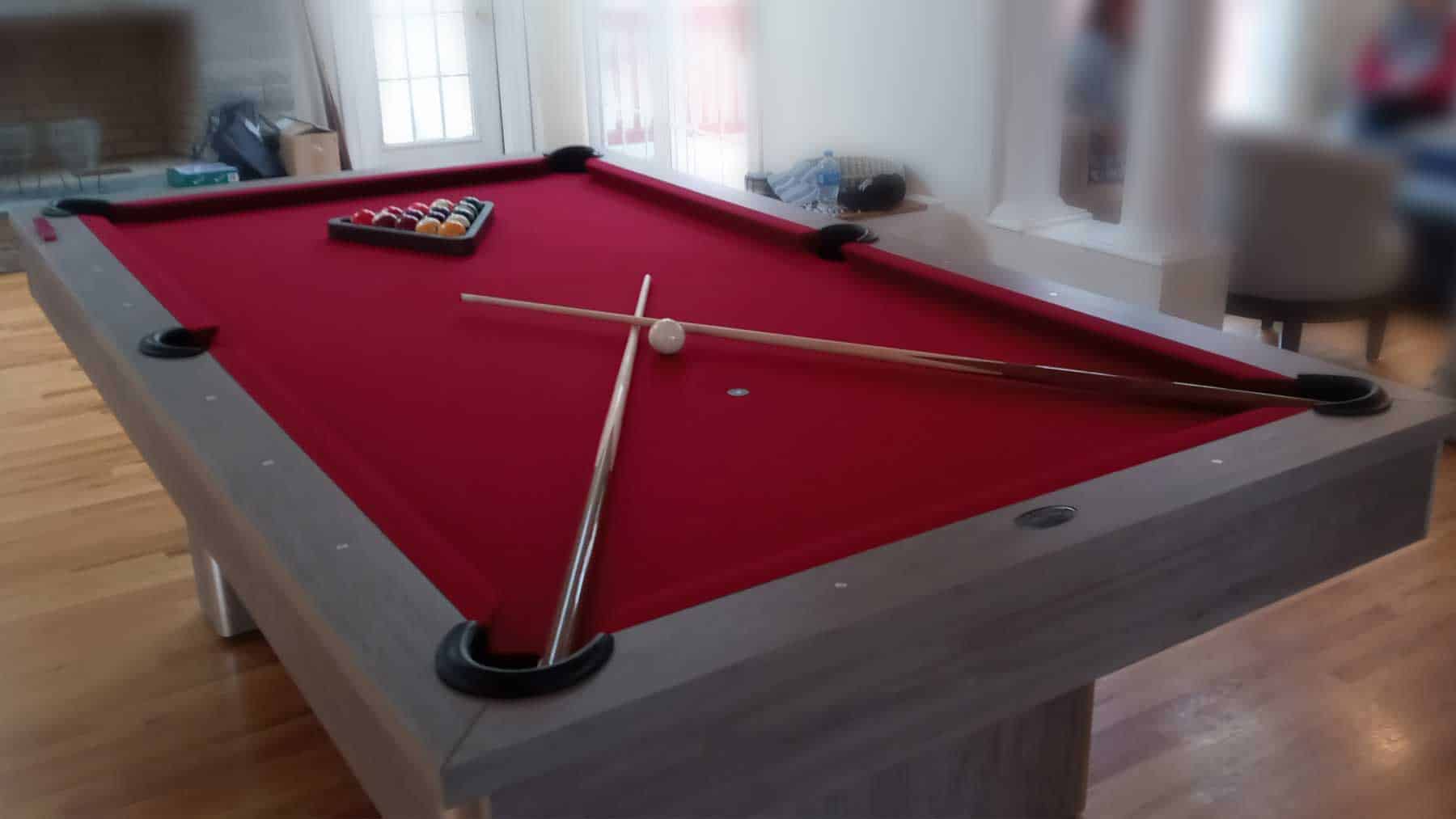 red felt pool table westbrook