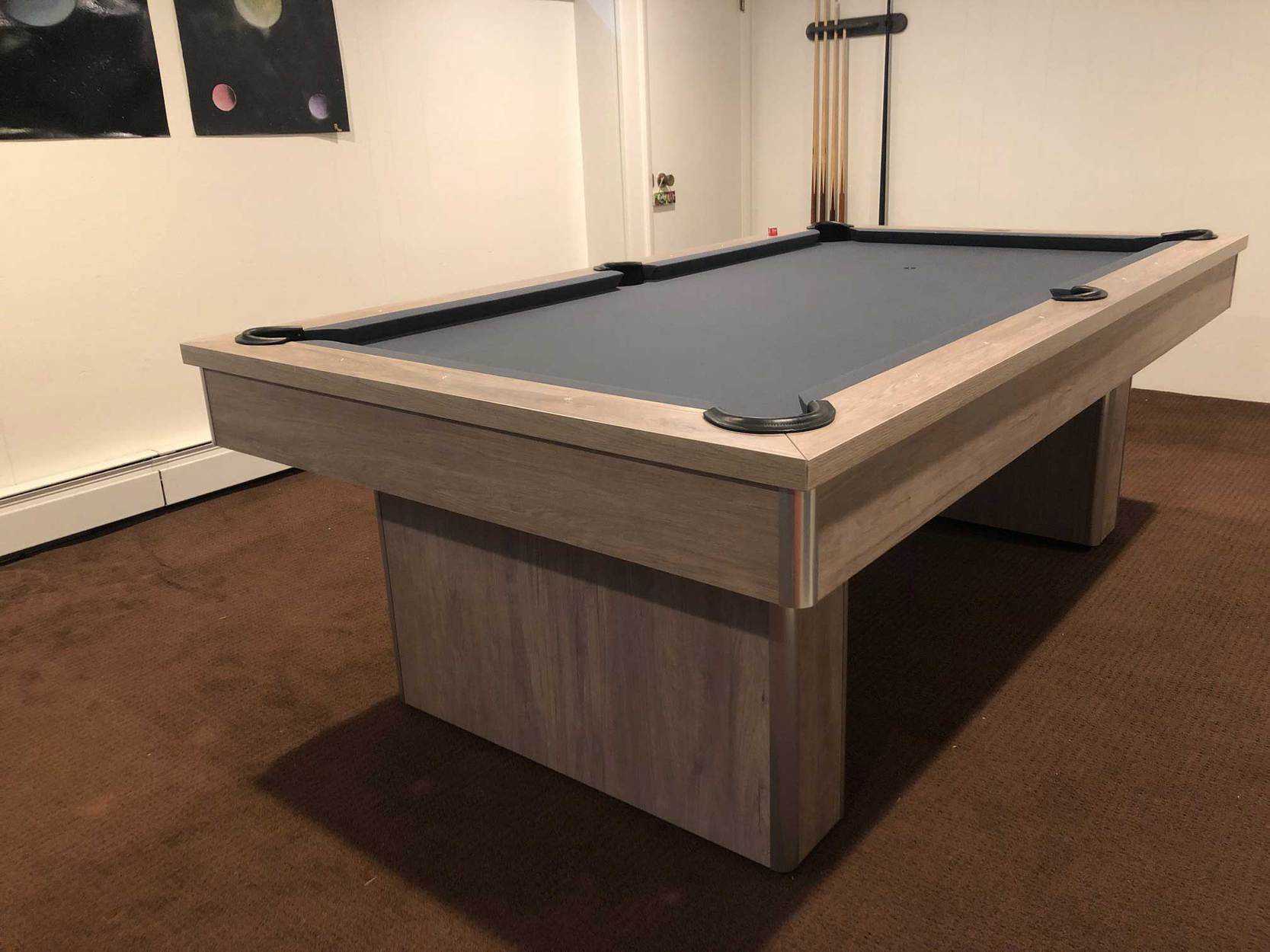 black modern pool table