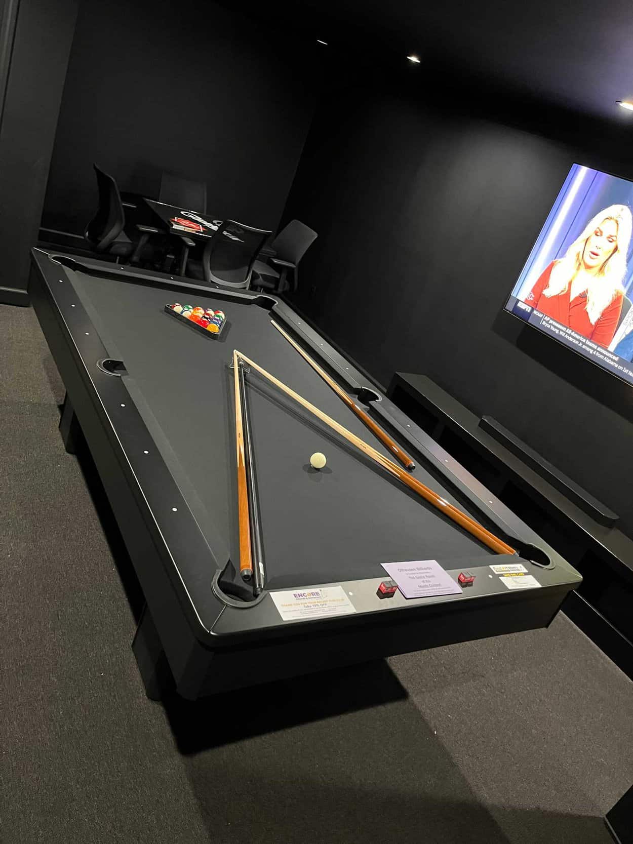 black pool table
