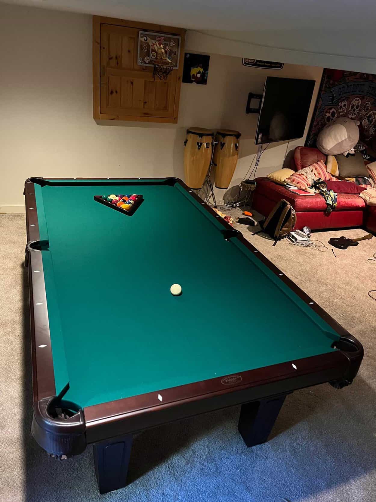 pool table with some bongos