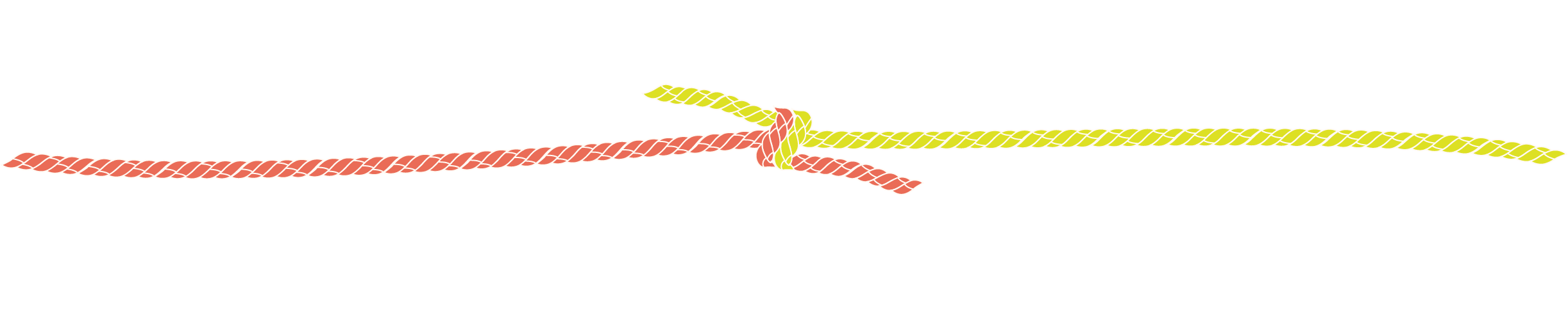 Two ropes tied with a knot