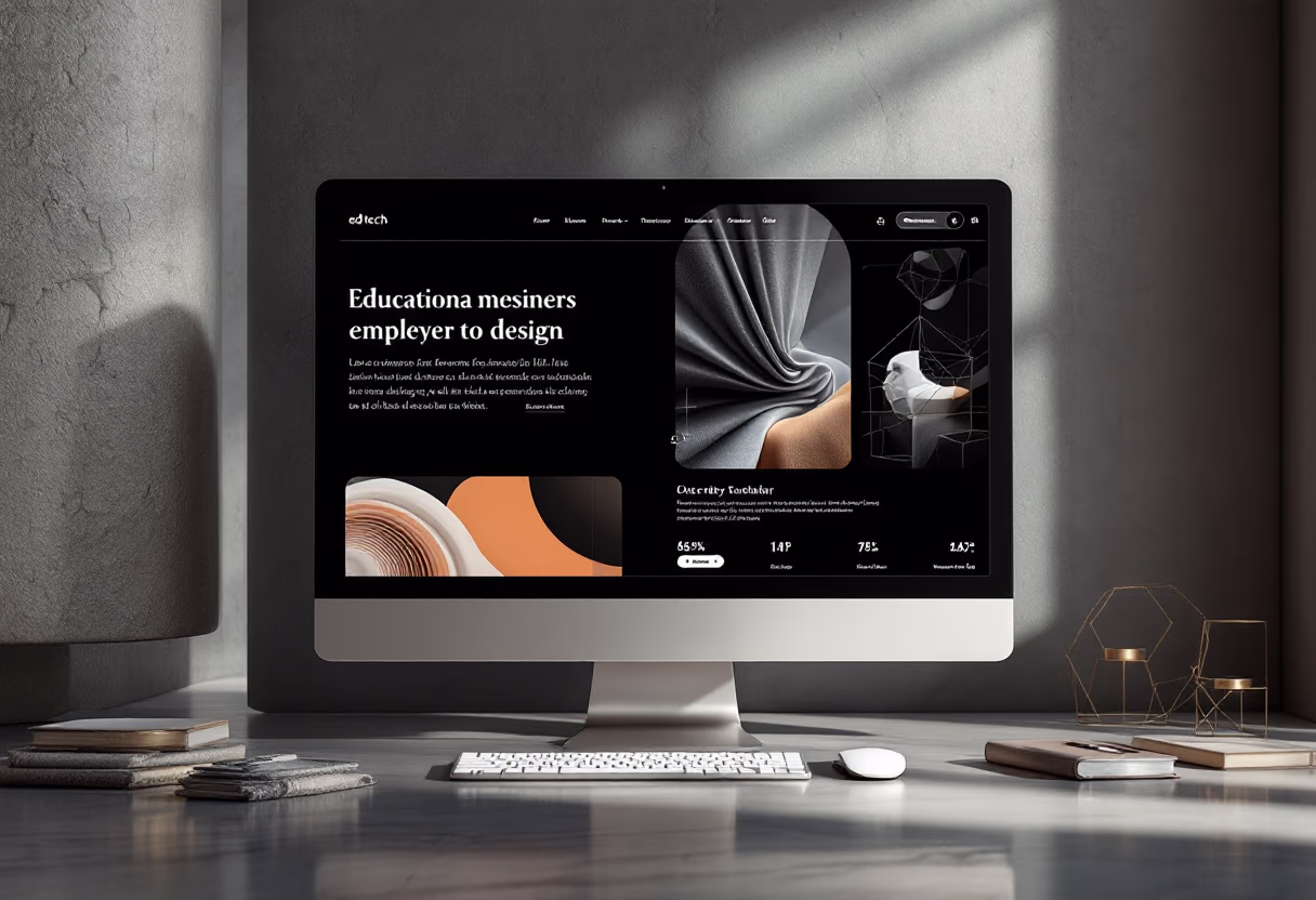 [interface] image of a computer showcasing educational software (for a edtech)