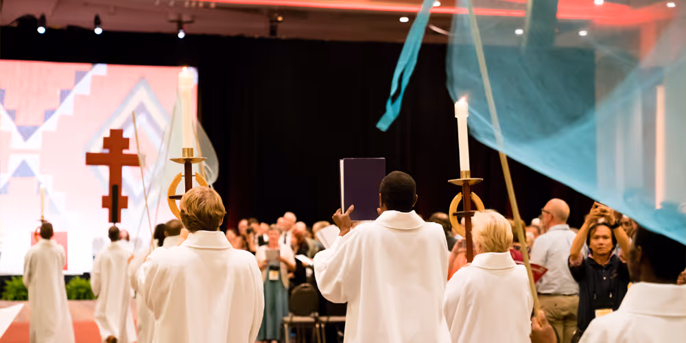 Congregants gathered for worship at an ELCA church