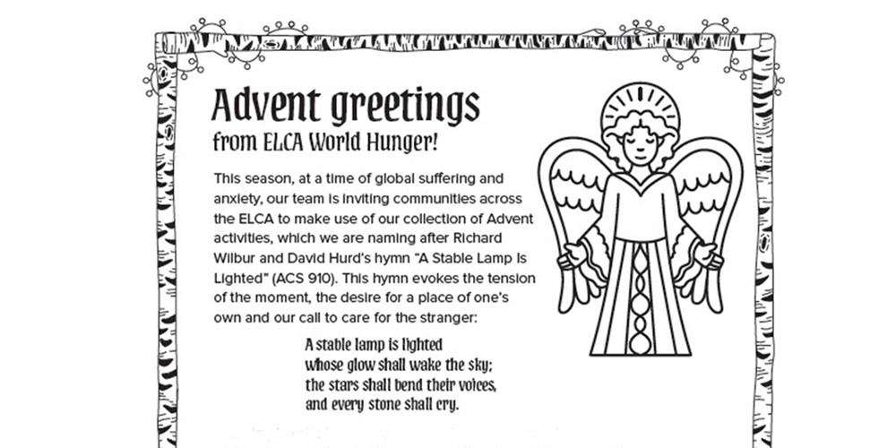 ELCA World Hunger Advent Bulletin Insert