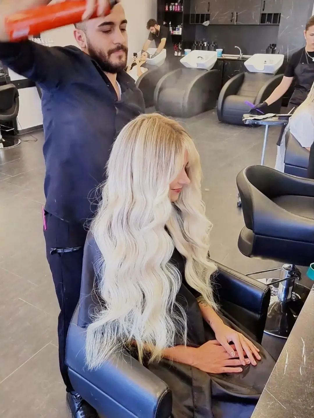 Final look after completing hair extensions at a salon in Istanbul