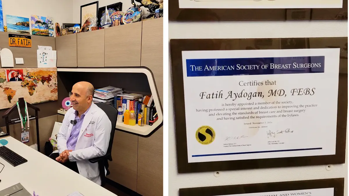 Dr. Fatih Aydogan, expert breast surgeon at Memorial Hospital Istanbul, certified by the American Society of Breast Surgeons for excellence in breast surgery care.  