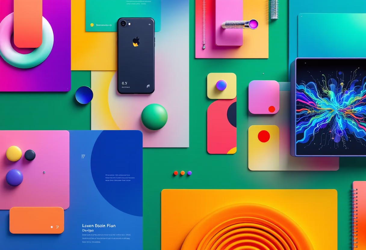 [digital project] image of digital artwork on a screen (for a graphic design studio)