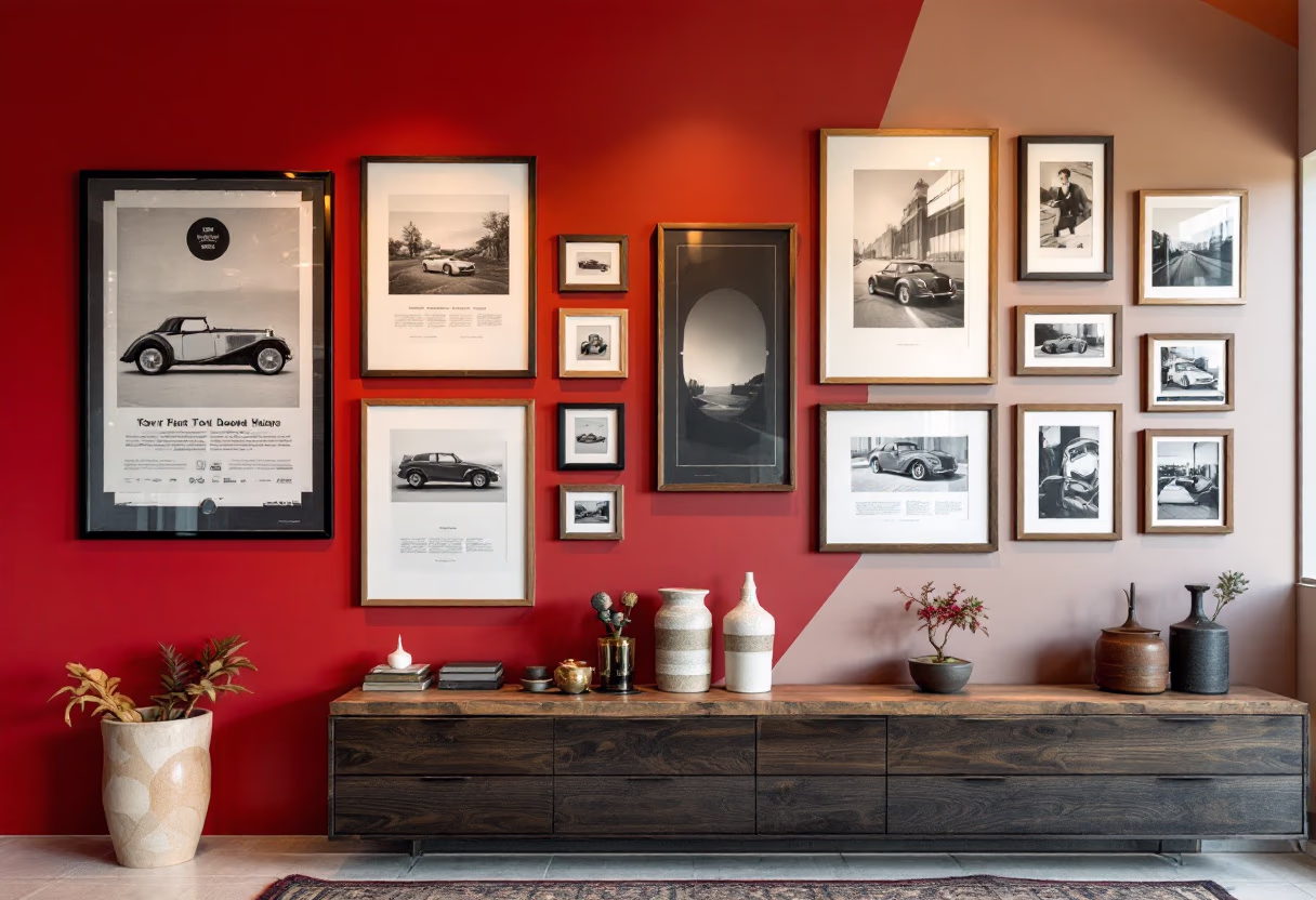image of dealership history wall for an auto dealership