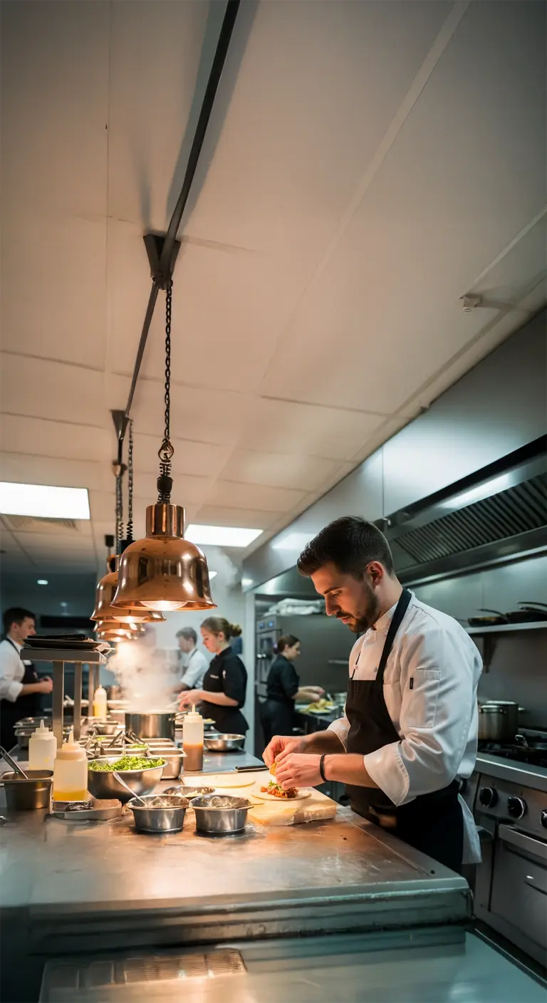 Chef in the kitchen of a restaurant using tortillas