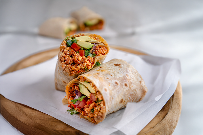Flour tortilla burrito