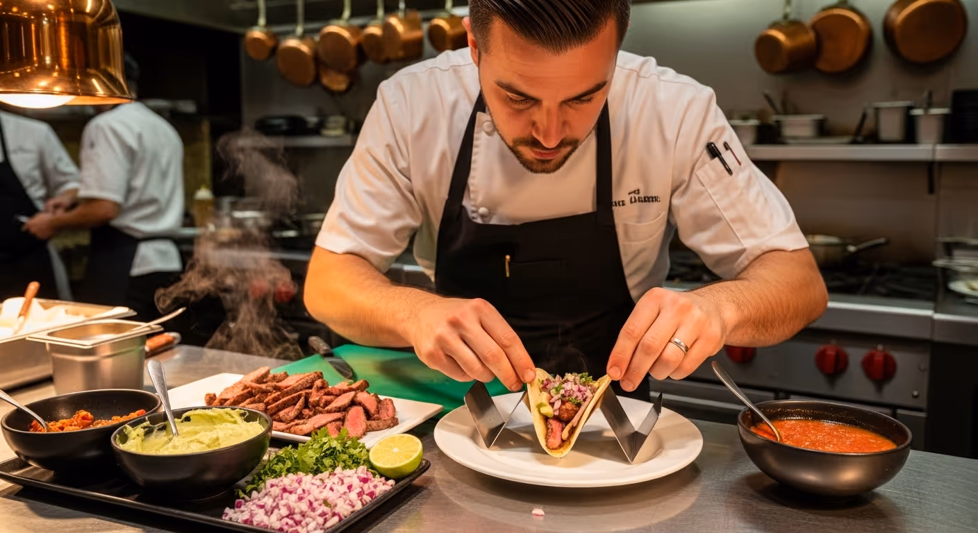 Table set up and decorated at a restaurant