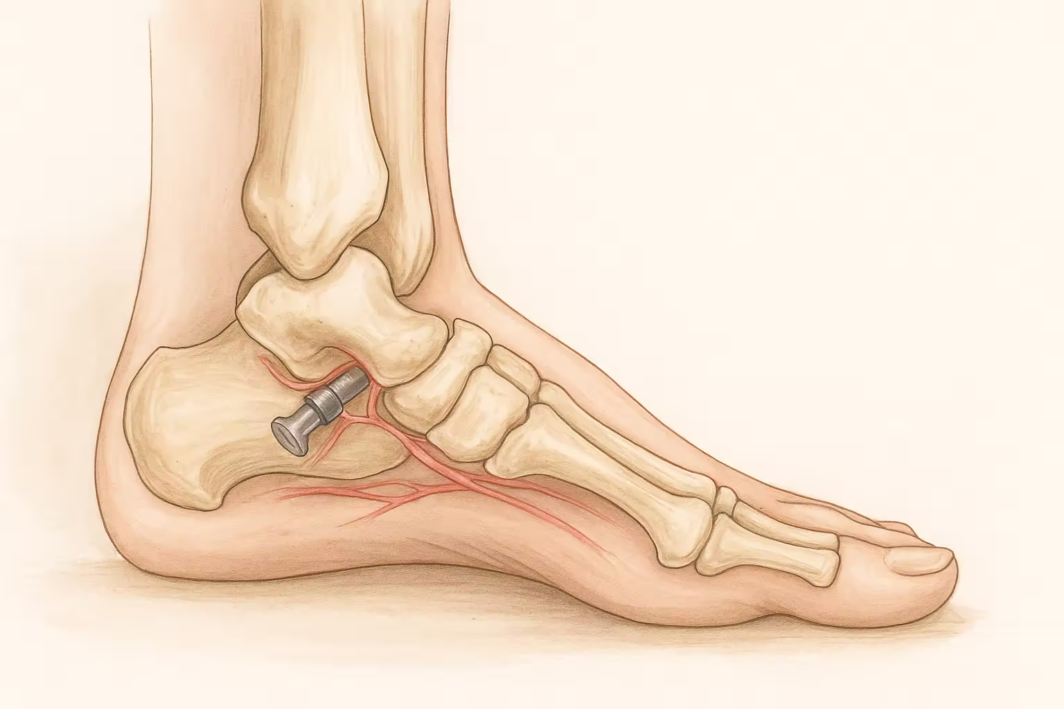 HyProCure implant diagram used to treat flatfoot and realign the ankle joint