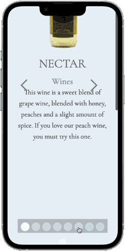 Broken sliding components for displaying wine