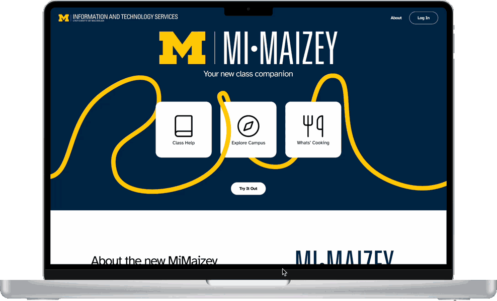 Gif of interactive homepage with cards that open