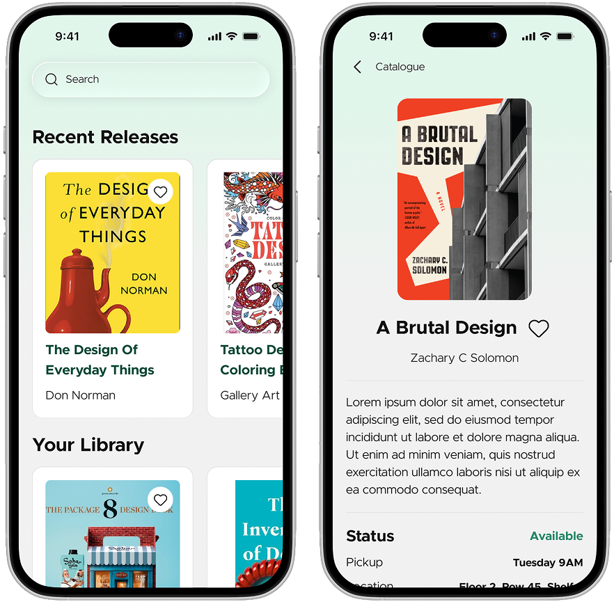 2 mockup phone screens for catalog