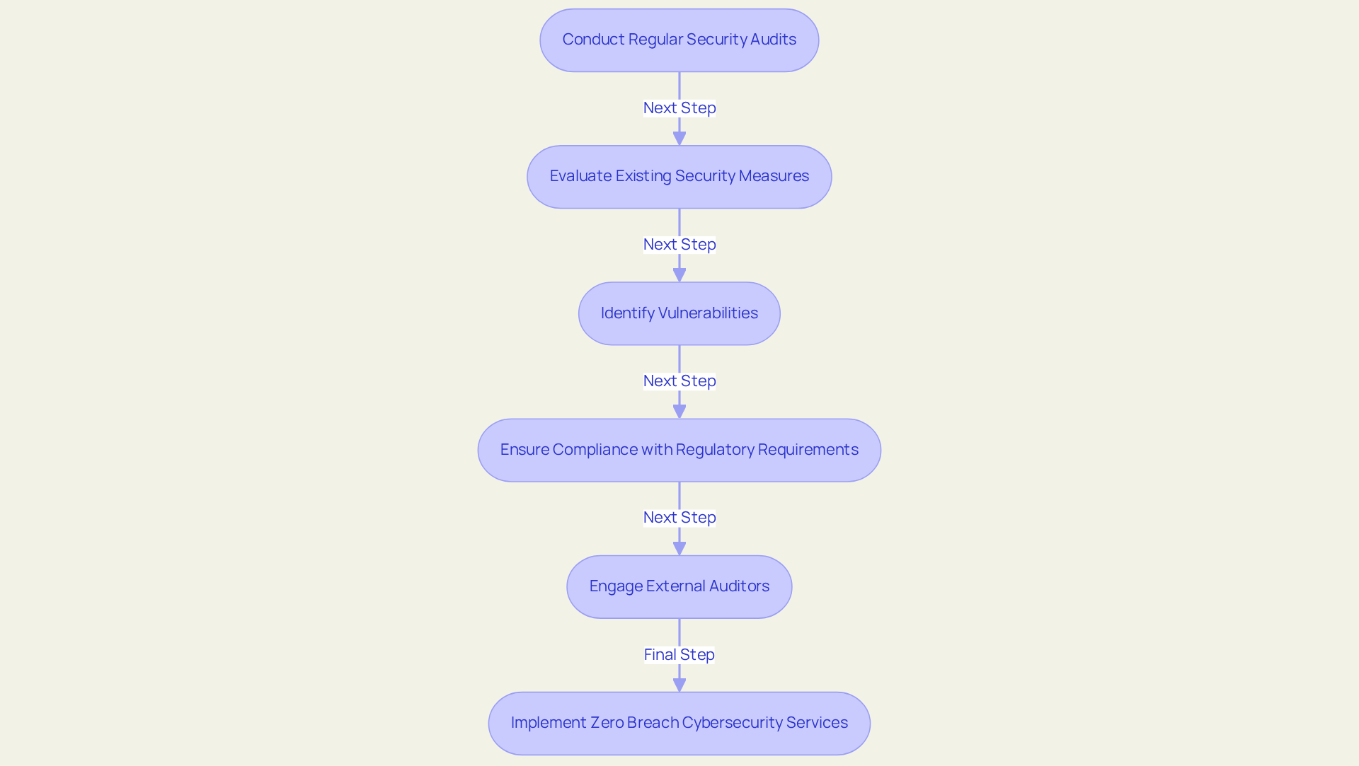 Follow the arrows to see how each step in the audit process leads to identifying and mitigating risks — each box represents an important part of the overall strategy.