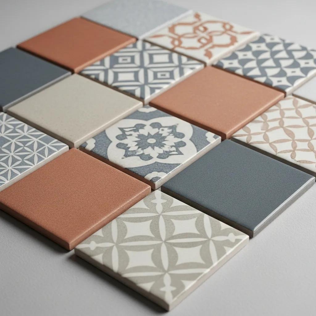 Variety of budget-friendly ceramic tiles showcasing colors and patterns for residential flooring