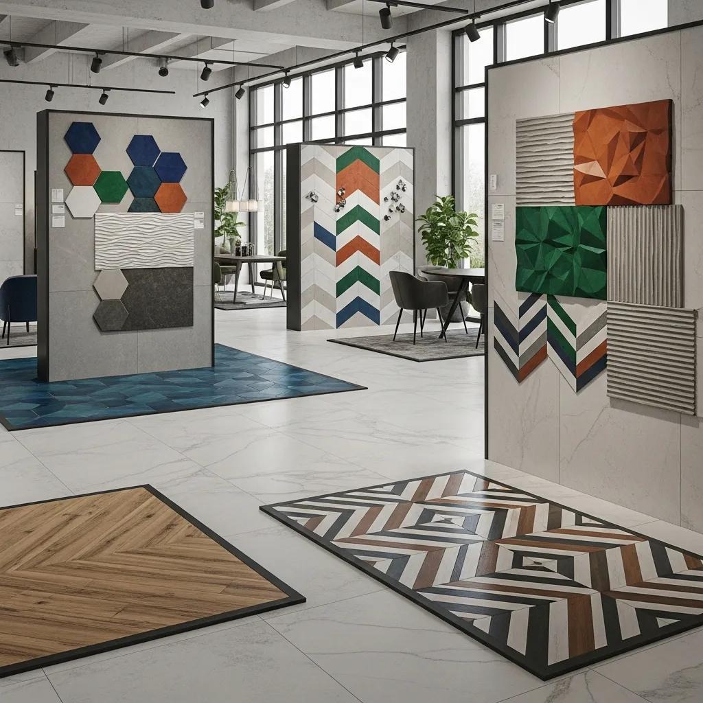 Latest commercial tile design trends showcasing modern aesthetics and bold colors