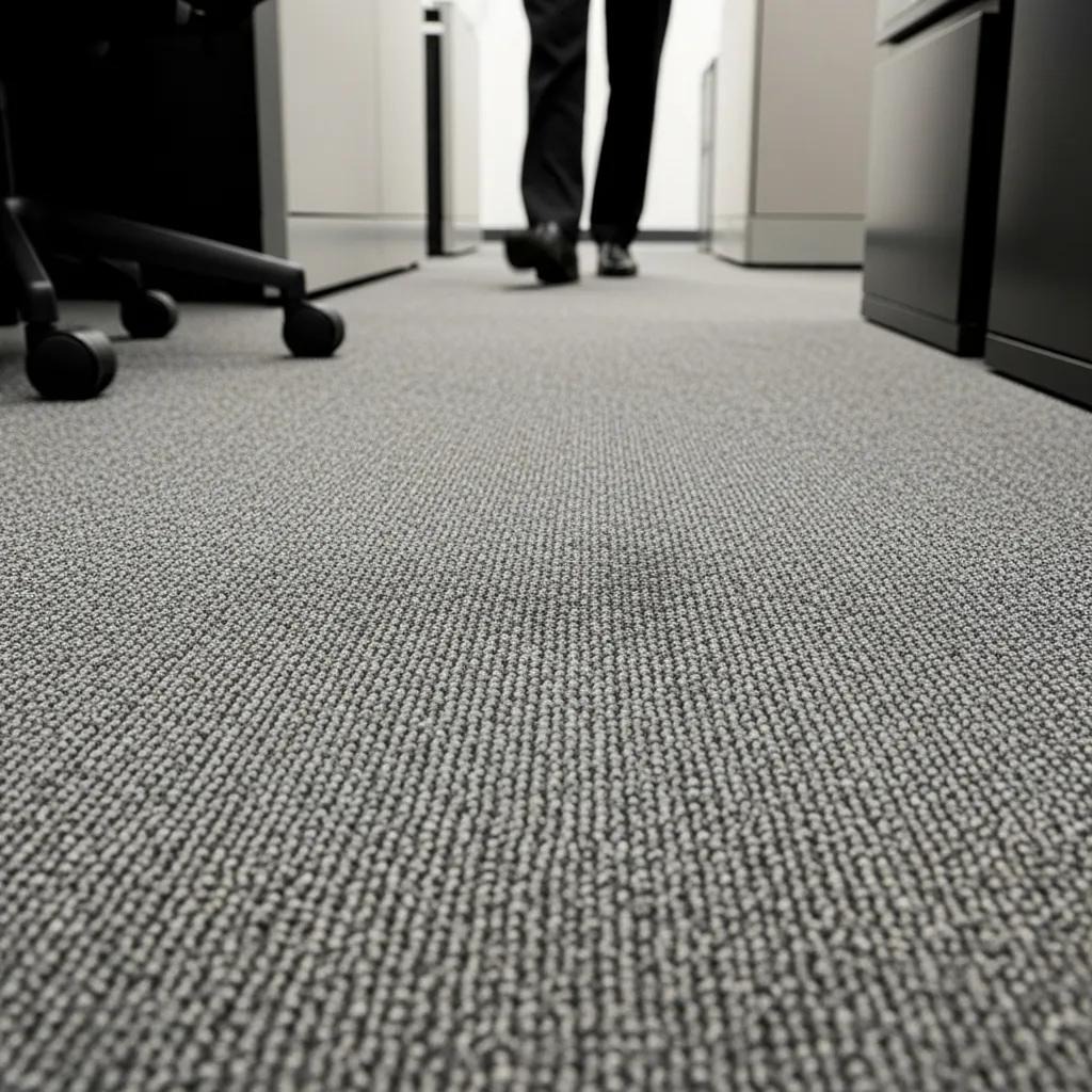 Close-up of nylon carpet demonstrating durability in a busy office