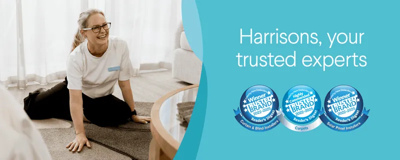 Harrisons, your trusted experts. trusted brand winner from 2022 - 2025