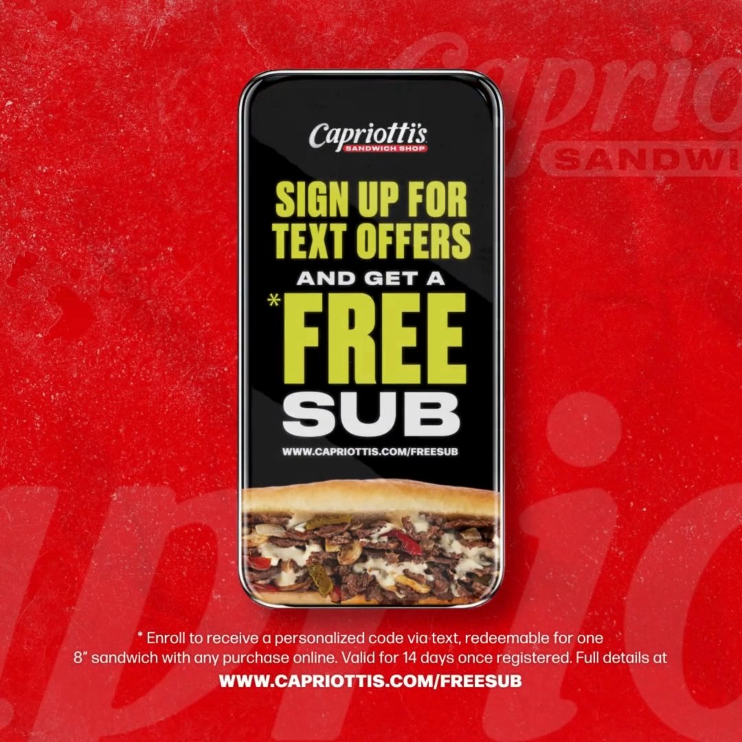 Chicken Salad Chick logo next to a croissant sandwich filled with chicken salad, lettuce, and tomato, with the tagline “Serving Chicken Salad And Nourishing The Soul.