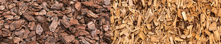 shredded bark and woodchip mulch