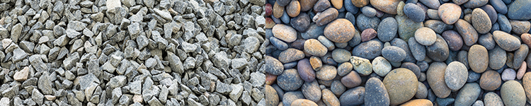 gravel and river rocks for mulch