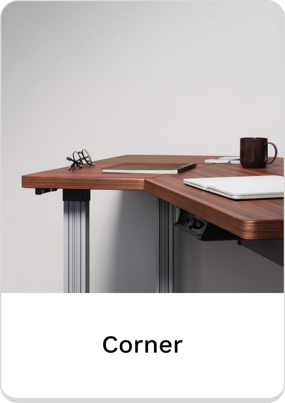 Stylish corner desk with modern design, ideal for productive workspaces.