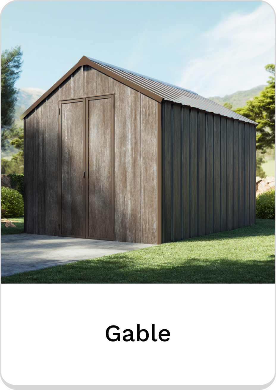 Stylish gable shed perfect for outdoor storage solutions.