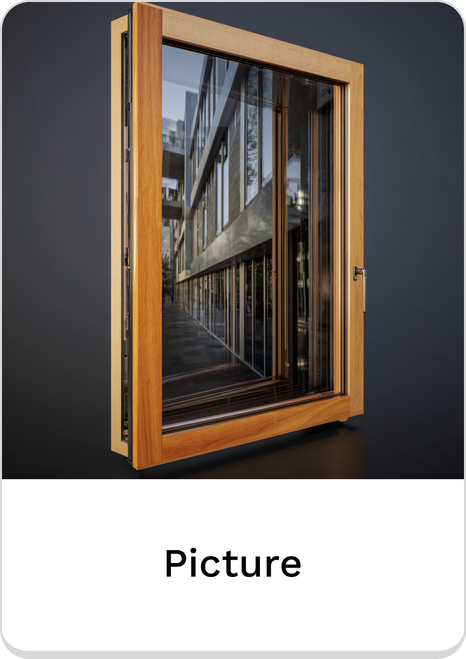Sleek wooden window showcasing modern architecture and premium design.