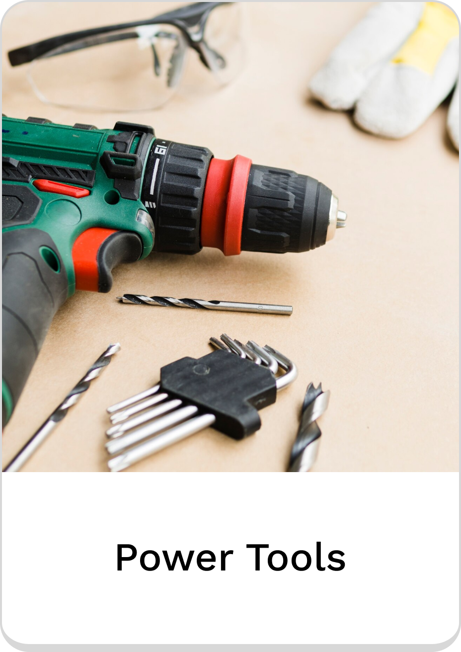 Colorful power drill with accessories, ideal for DIY power tools projects.