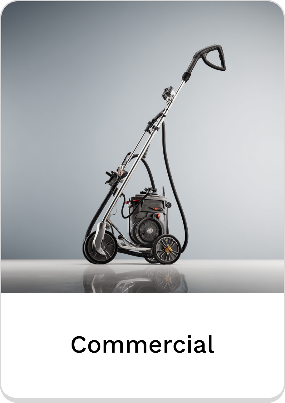 Commercial vacuum cleaner with sleek design and efficient features for professional cleaning.