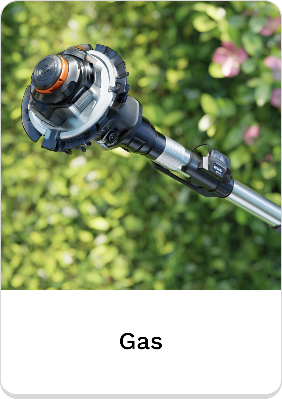 Gas-powered trimmer head designed for efficient landscaping and yard maintenance.