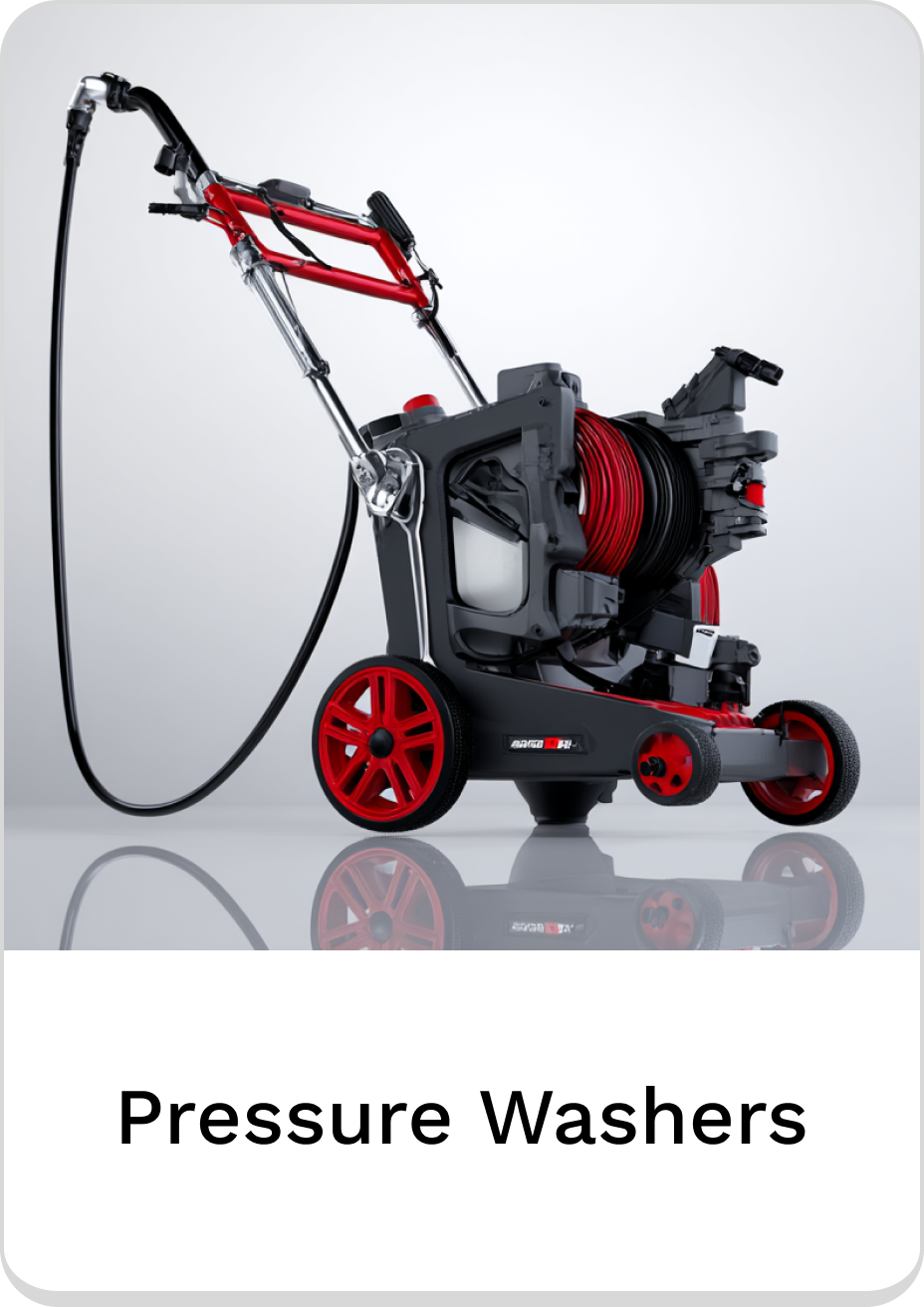 High-performance pressure washer with hose reel, ideal for deep cleaning tasks.
