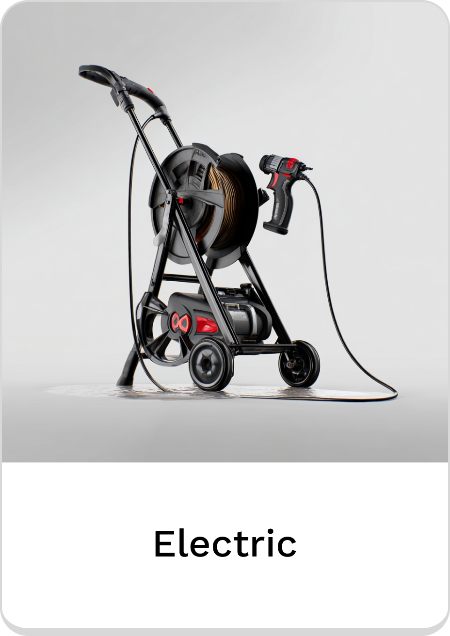Electric drain cleaner on a portable cart for efficient plumbing tasks.