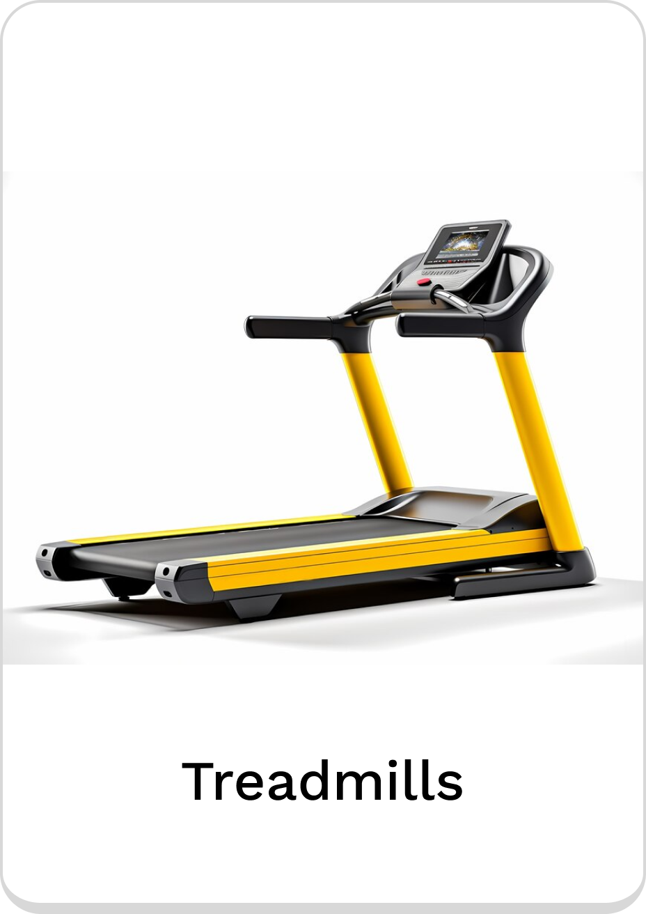 Modern treadmill with vibrant yellow accents for home fitness.